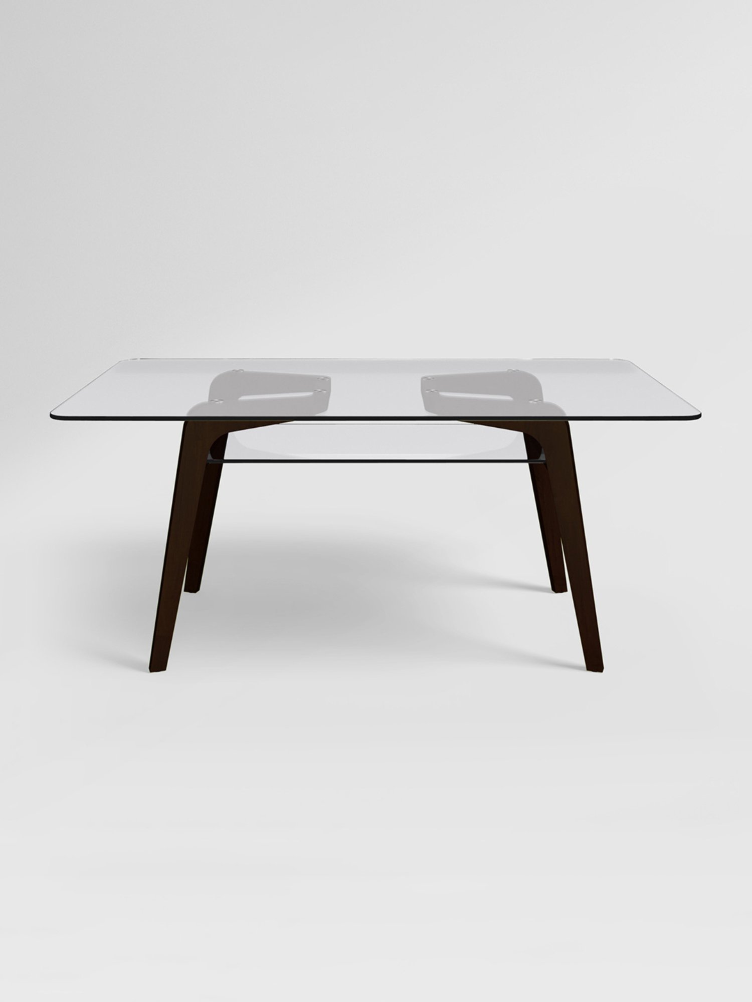 Godrej Interio Meridian Brown Tempered Glass 6 Seater Rectangular Dining Table