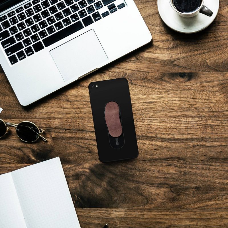 Phone Fin Finger Grip Suede - Cafe