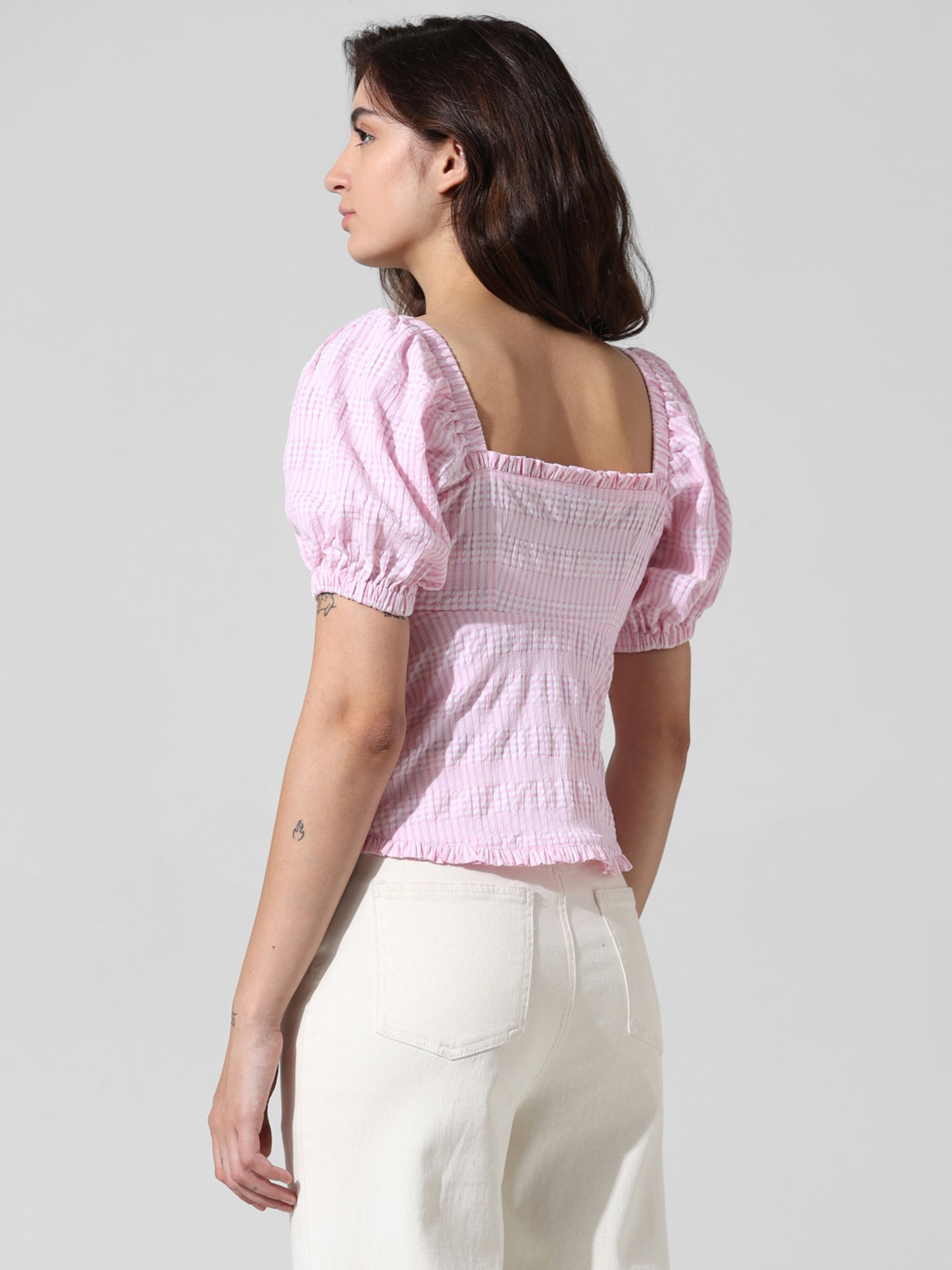 Only Pink Checks Top