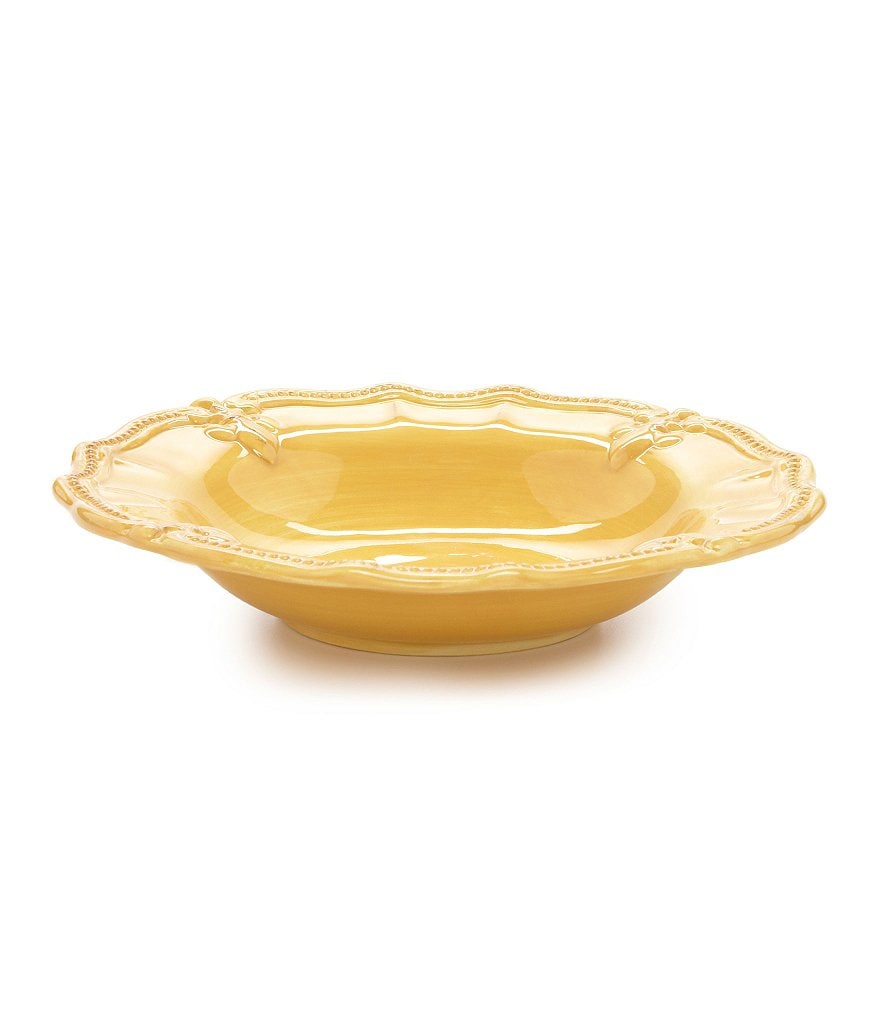 Artimino Fleur-de-Lis Beveled Earthenware Rimmed Soup Bowl