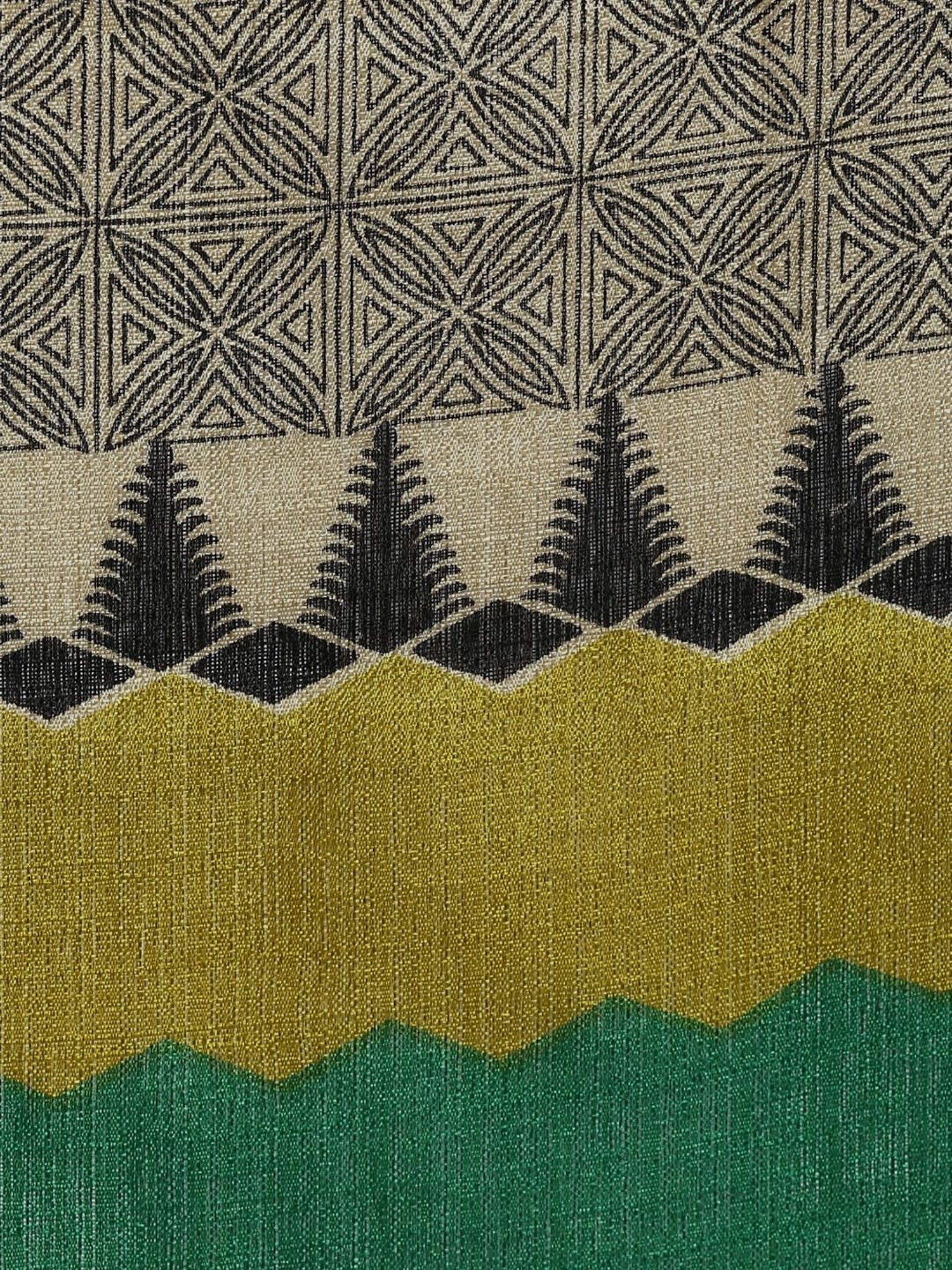 Saree Mall Beige & Green Printed Dupatta