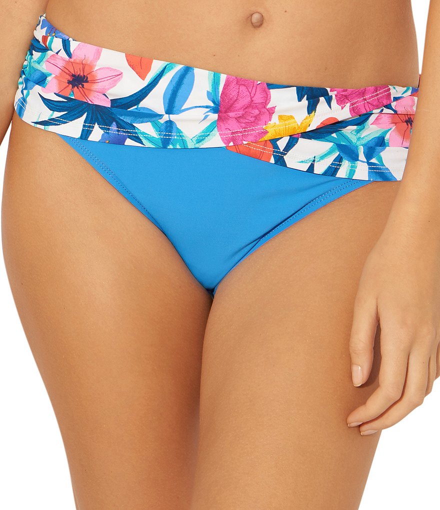 Antonio Melani Solid Belted High Neck Tankini Swim Top