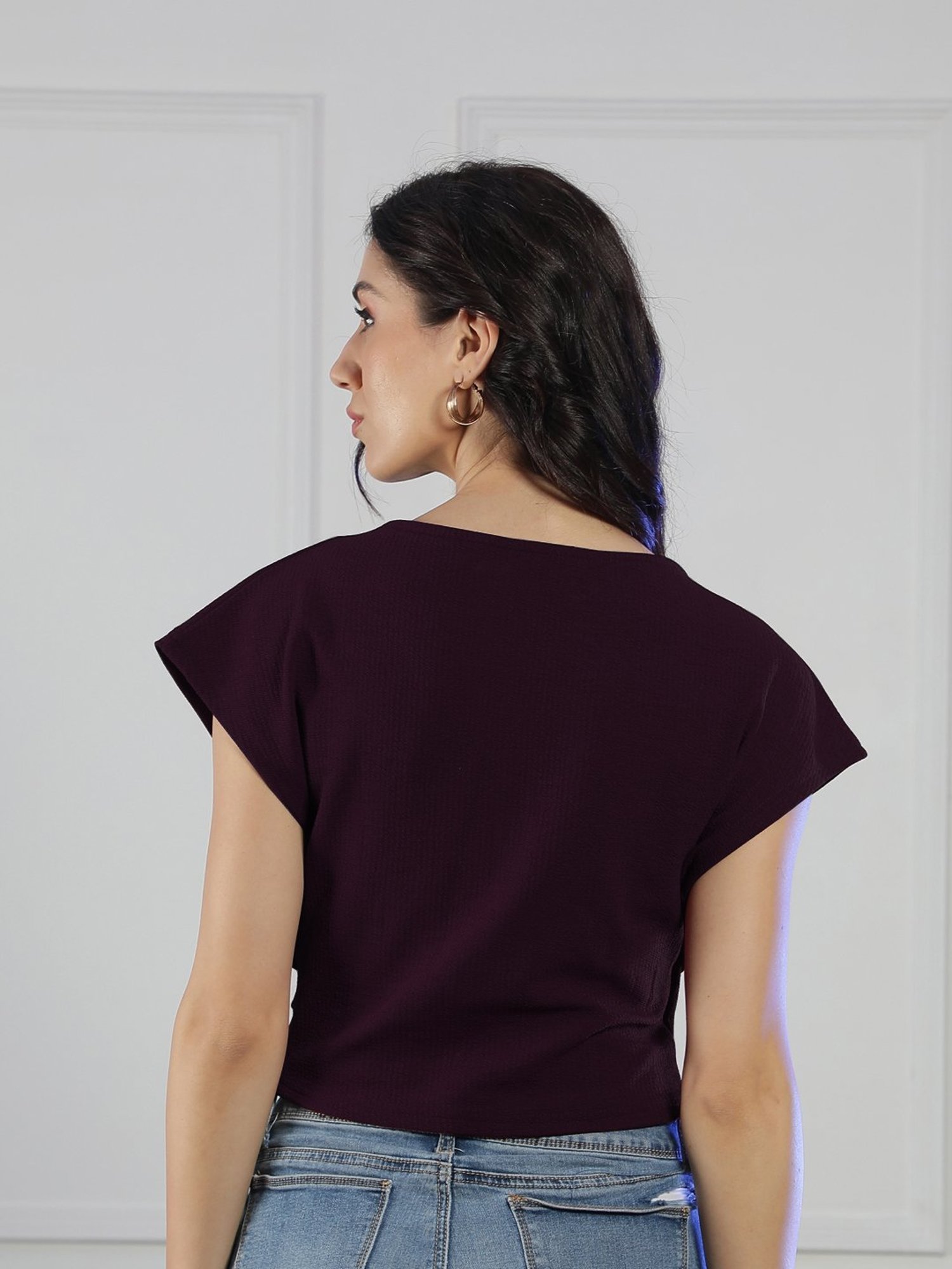 NEUDIS Purple Polyester Crop Top