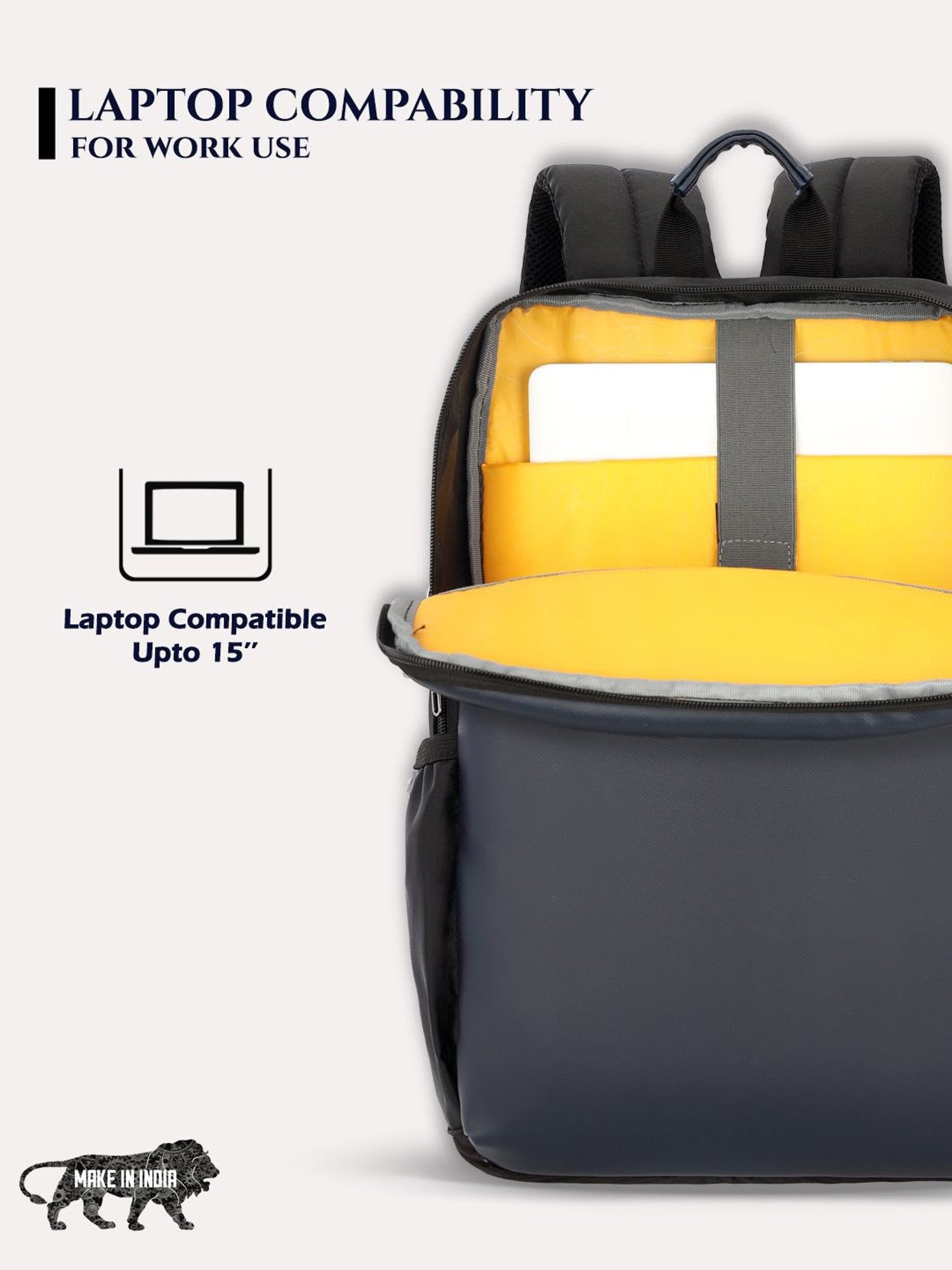 Lavie Sport Premier 21L Laptop Backpack For Men & Women (Navy)