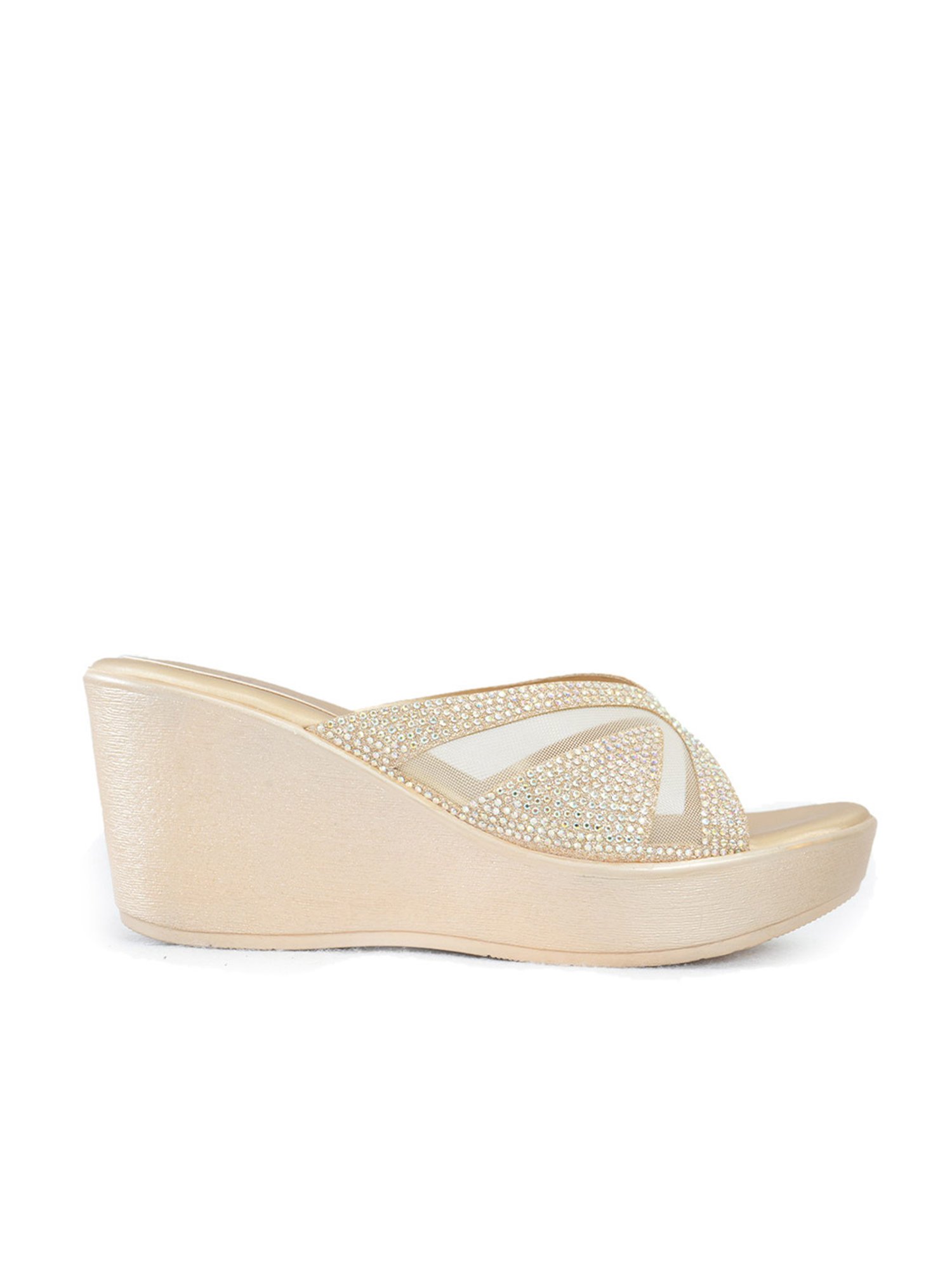 Pelle Albero Women's Gold Ethnic Wedges