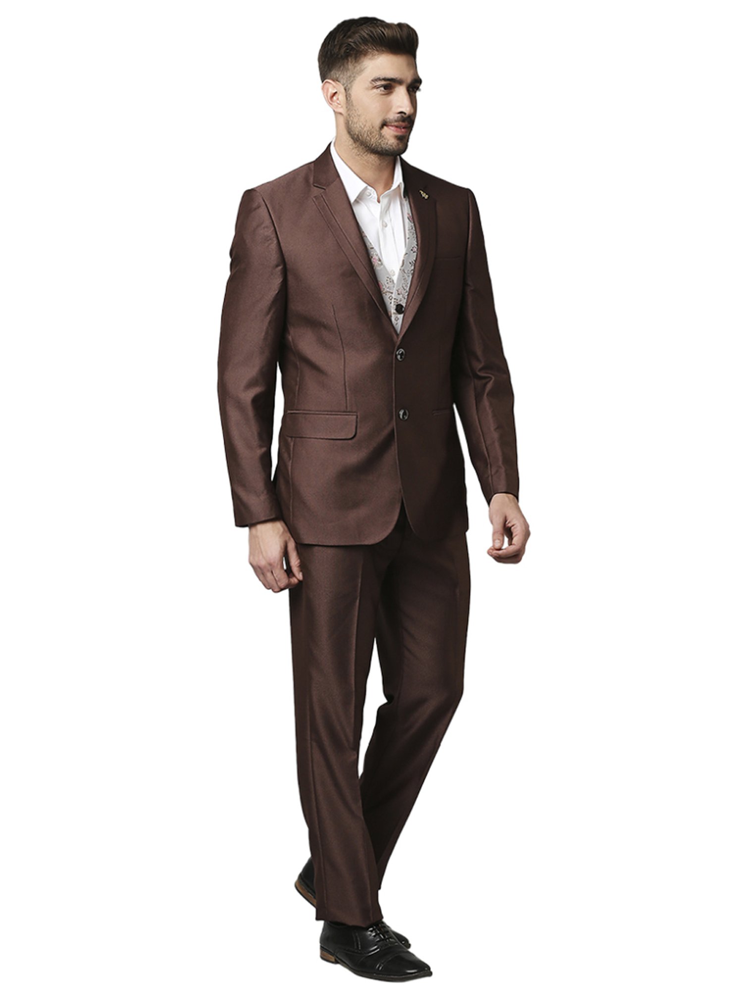 Raymond Brown   Printed Three Piece Suit
