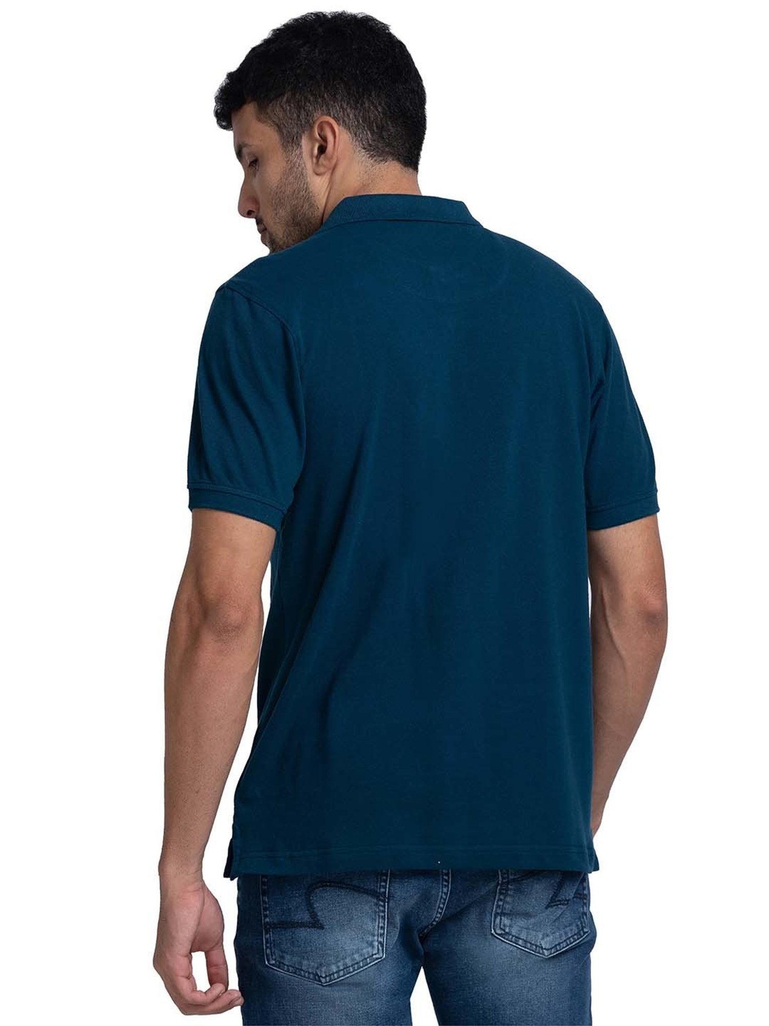 Raymond Teal Regular Fit Polo T-Shirt