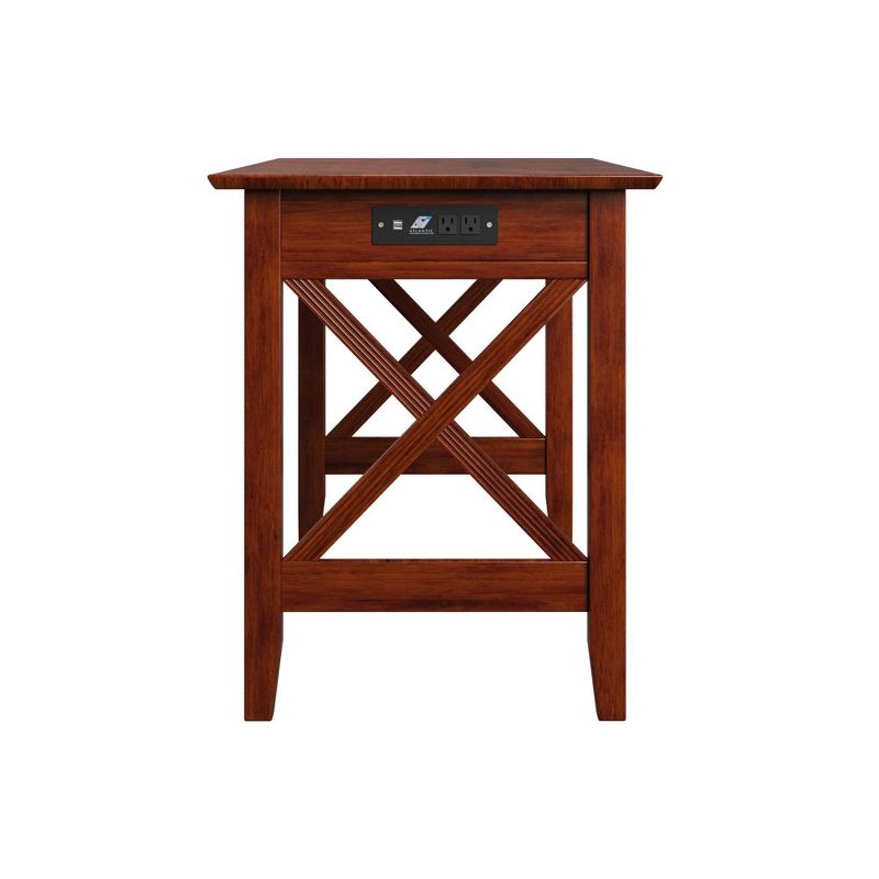 Writing Desk Modern Feel USB Charger Walnut - Atlantic Furniture