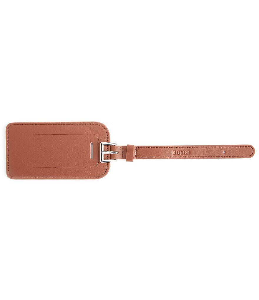 ROYCE New York Leather Luggage Tag with Silver Hardware