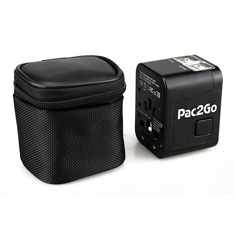 Universal Travel Adapter with Quad USB Charger AllinOne SurgeSpike Protected Electrical Plug with Fast Charging USB Ports International Power Socket works in 192 Countries 4XUSB