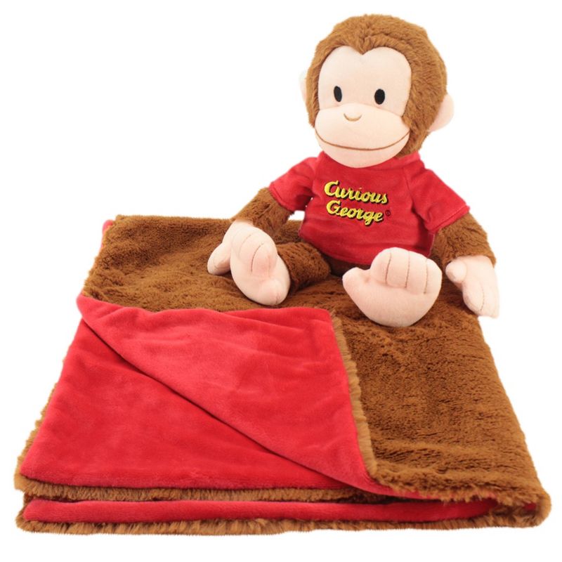 Animal Adventure Cuddle Bundle Curious George Children's Blanket and Stuffed Animal Bundle