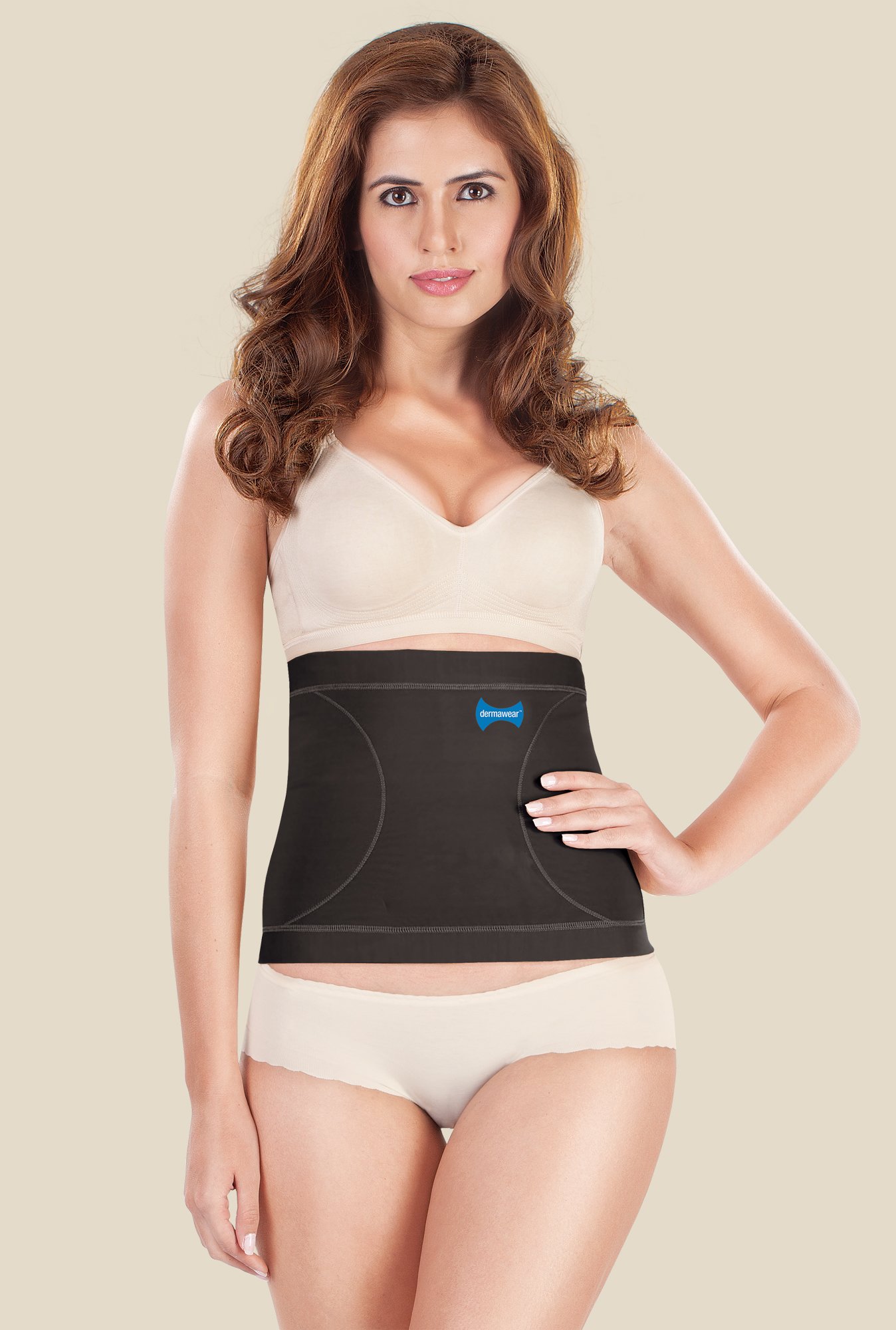 Dermawear Black Solid Tummy Reducer
