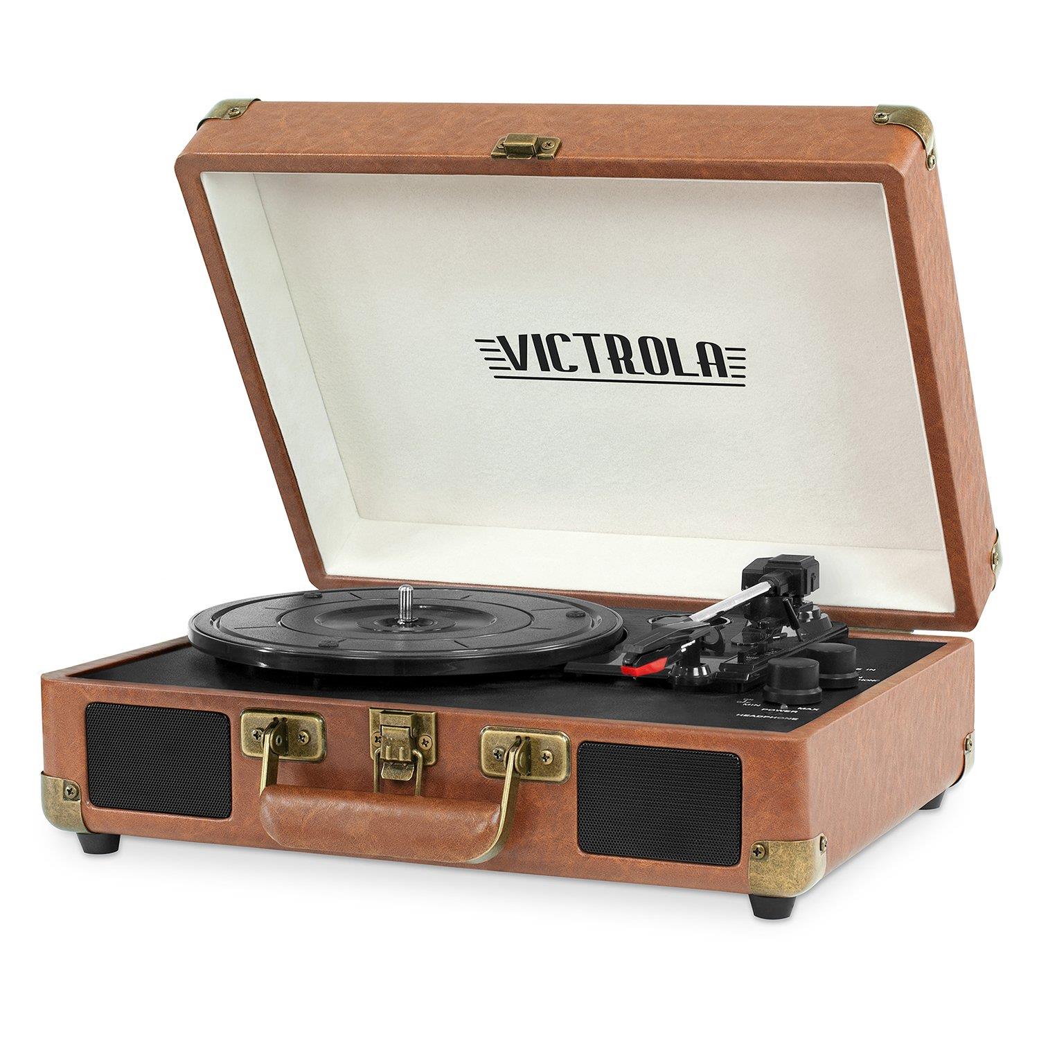 Victrola Vintage 3-Speed Bluetooth Suitcase Turntable with Speakers, Black