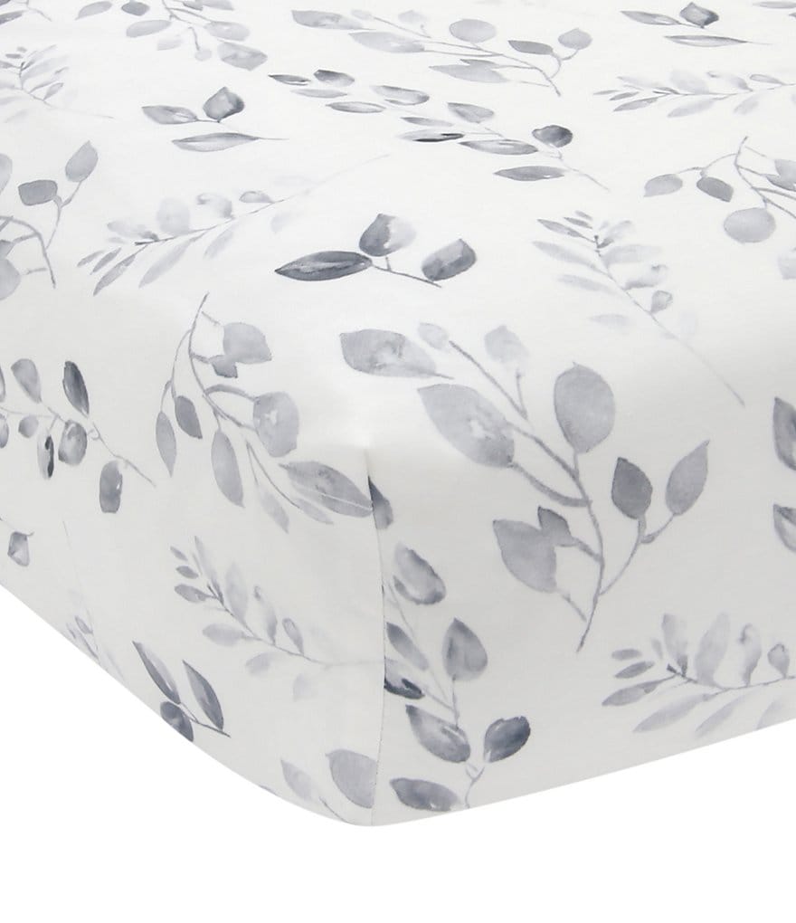 Lambs & Ivy Painted Forest Watercolor Leaf Print Fitted Crib Sheet