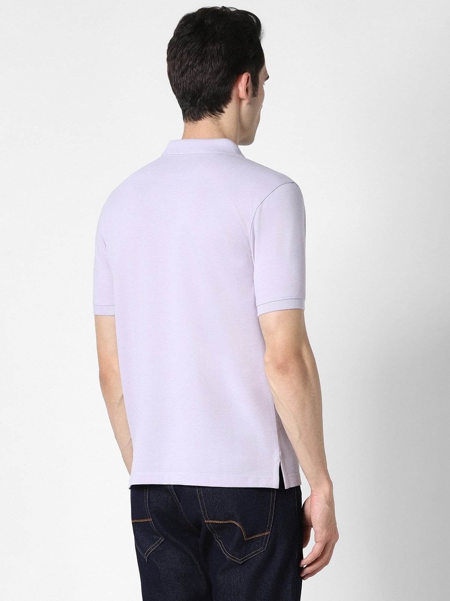 Peter England Purple Regular Fit Polo T-Shirt
