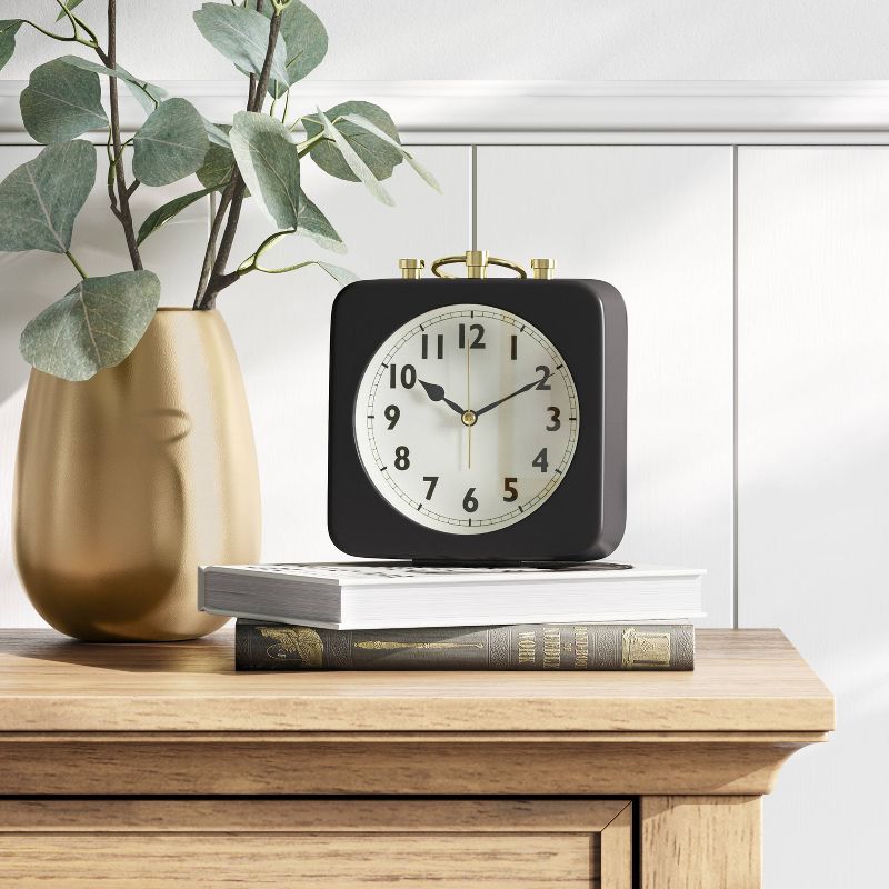 Square Industrial Table Clock - Stonebriar Collection