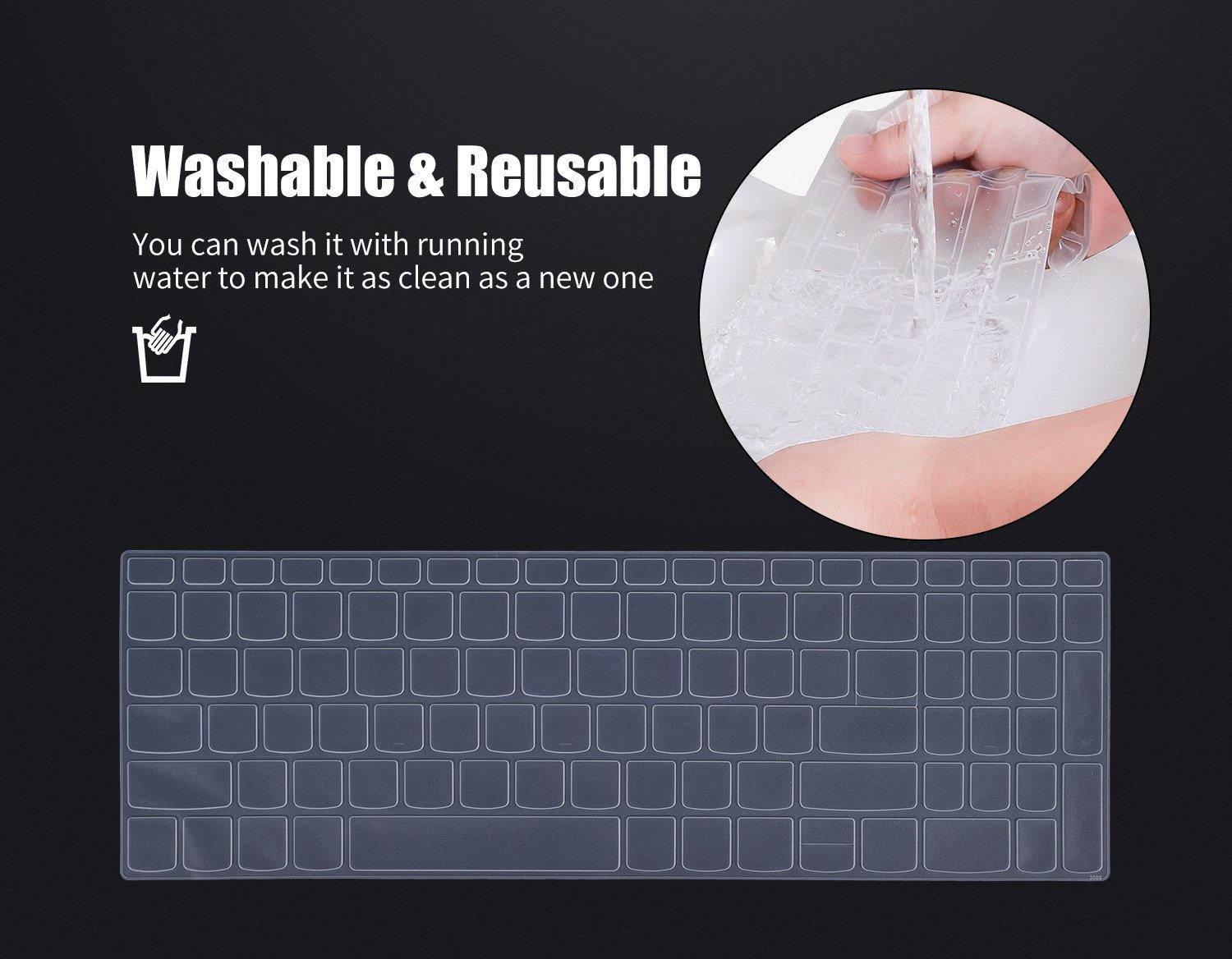 Ultra Thin Lenovo Keyboard Cover for 2018 Flagship Lenovo ideapad 320 15.6" Laptop, Lenovo ideapad 520 15.6", Lenovo ideapad 320 17.3" Laptop, Clear