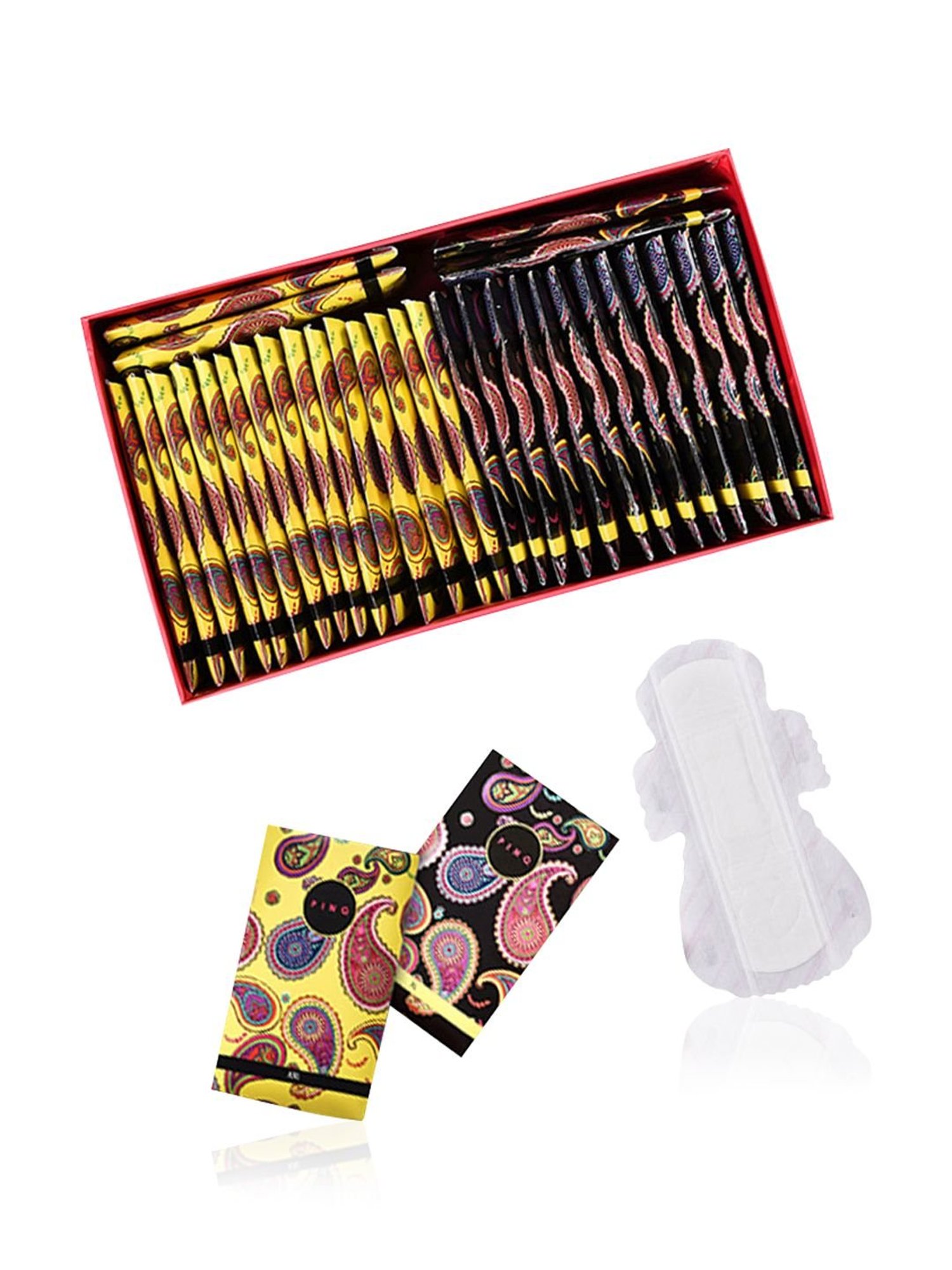 PINQ Bulk Me Box, Cotton Ultra Sanitary Pads With Individual Disposable Pouch,20 each (XXL+XL)