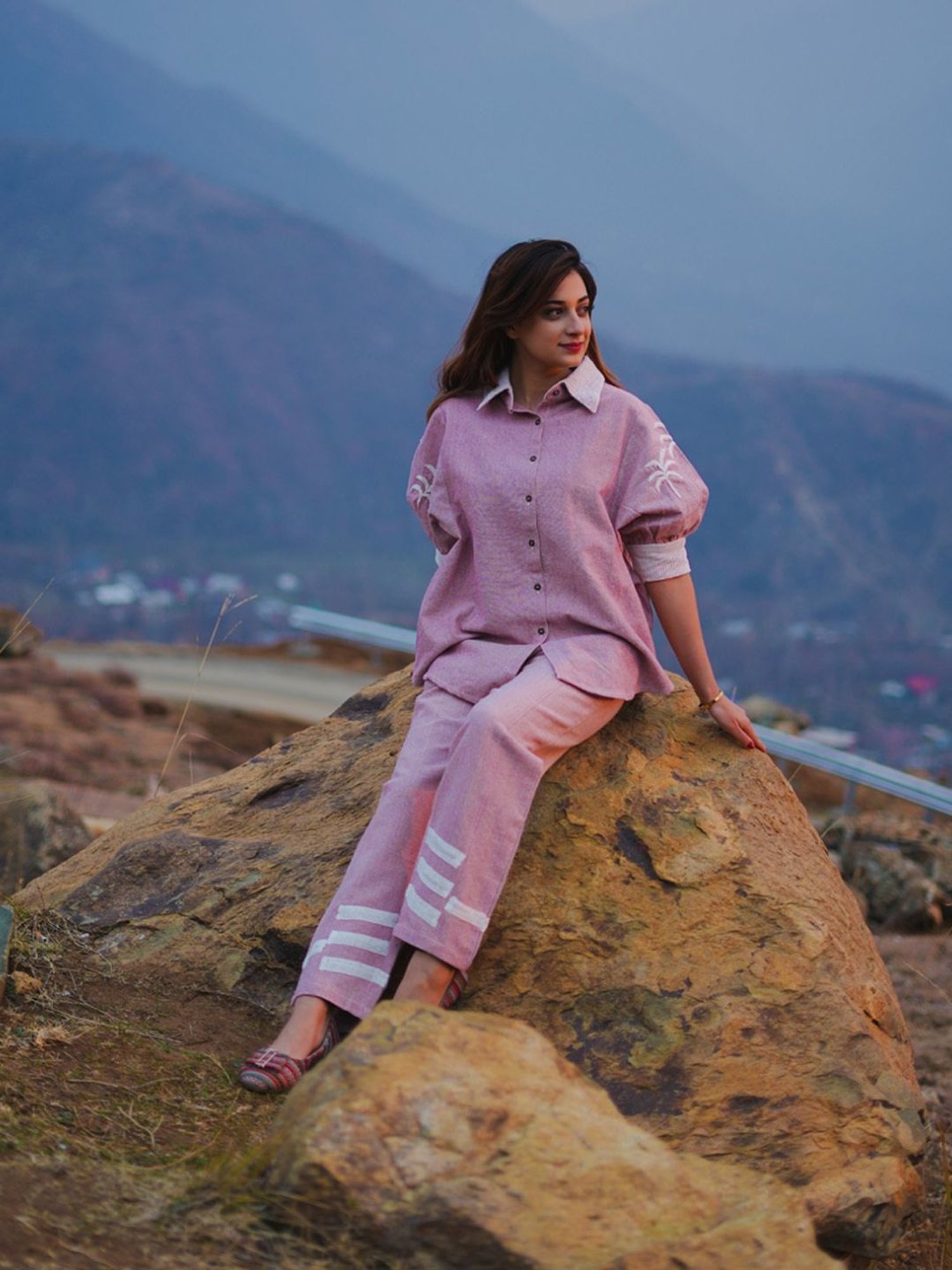 Kaftanize Vyasa Soft Pink Co-Ord Set