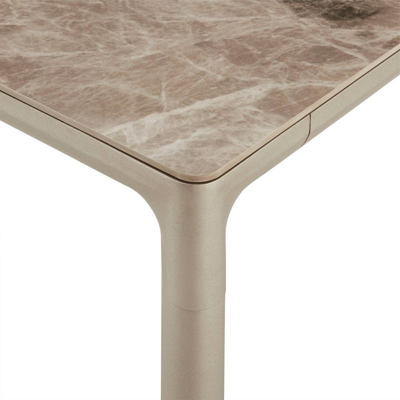Otello Ceramic and Metal Rectangular Dining Table Silver - Armen Living