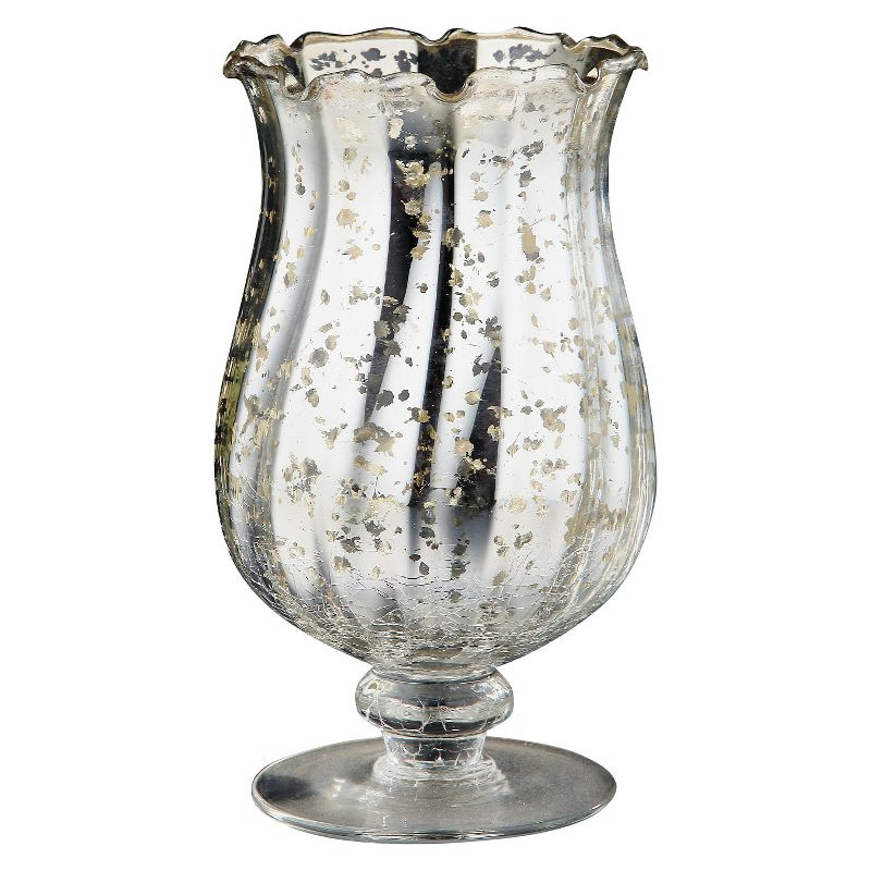 Metallic Glass Candleholder Silver - Diamond Star