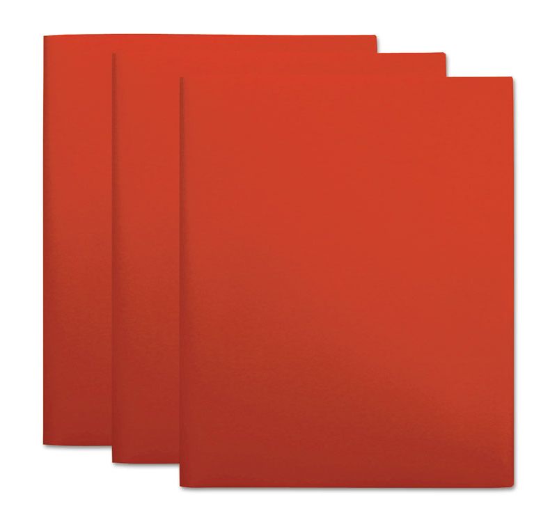 Smead Pressboard Folders with Two Pocket Dividers Legal Six-Section Red 10/Box 19079