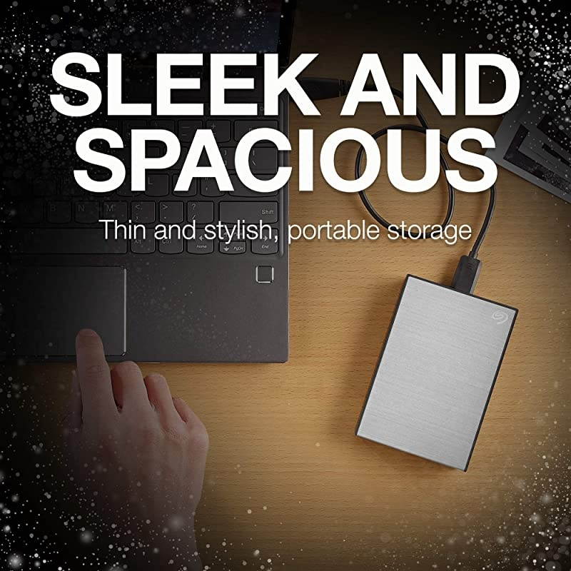 Backup Plus Slim 1TB External Hard Drive Portable HDD Silver USB 30 For PC Laptop And Mac 1 year Mylio Create 4 Months Adobe CC Photography 1 year Rescue Service STHN1000401