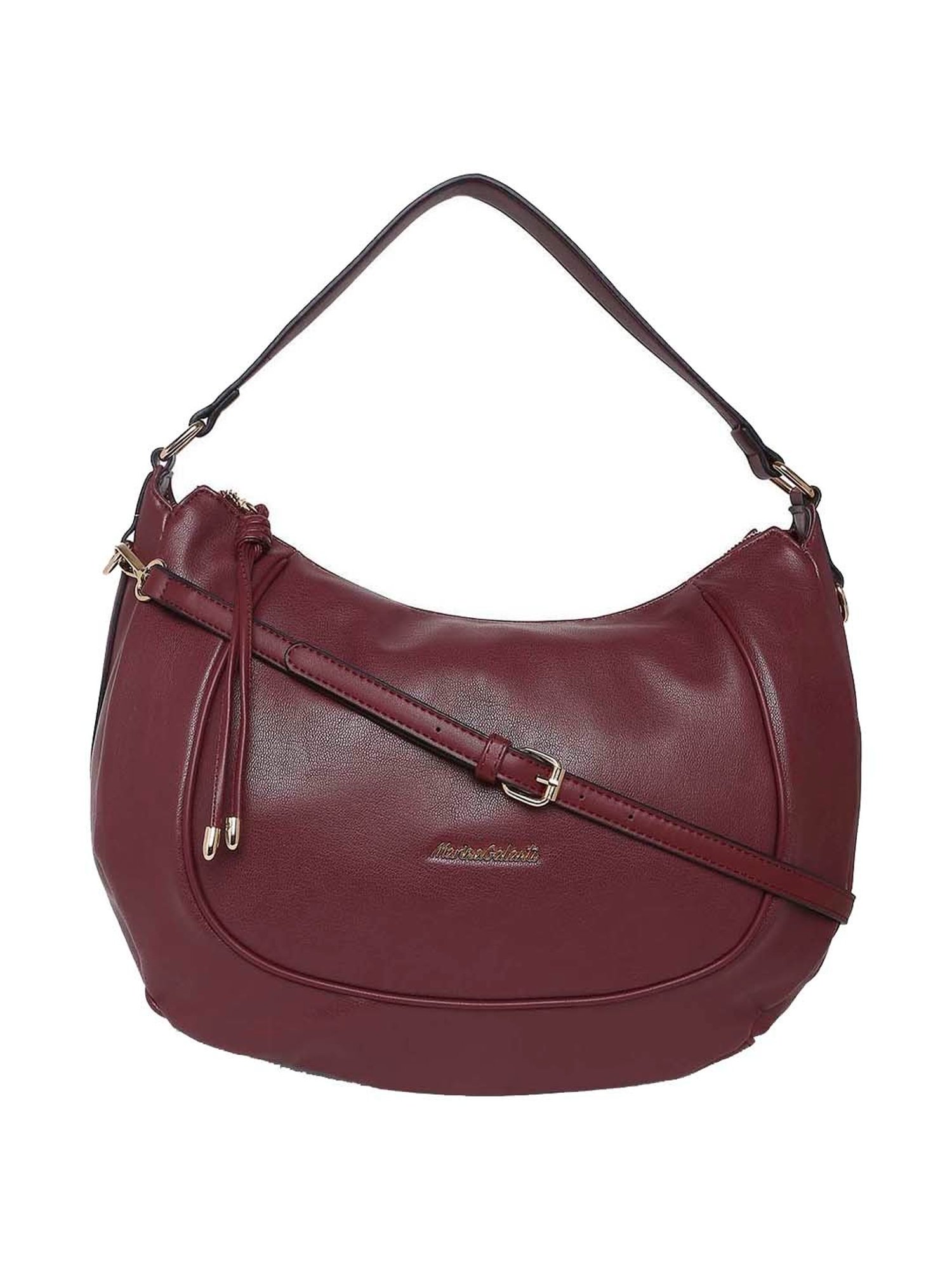 Marina Galanti Maroon Solid Medium Hobo Handbag
