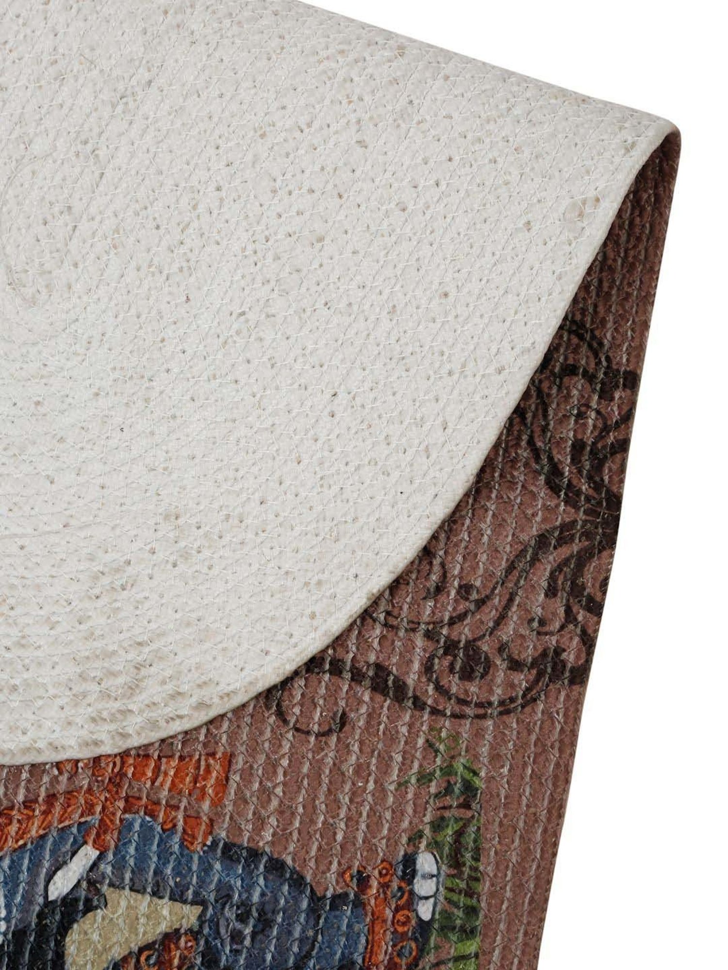 HOSTA HOMES Brown Cotton 4-Seater Digitally Printed Centre Table Runner