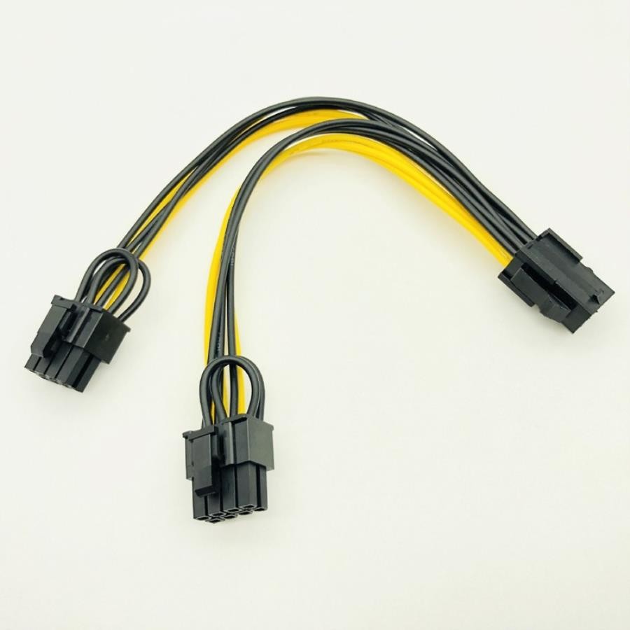 5PCS PCI-E 6-pin to Dual 6+2-pin (6-pin/8-pin) Power Splitter Cable Graphics Card PCIE PCI Express 6Pin to Dual 8Pin Power Cable