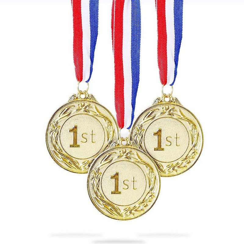 Juvale Pack of 6 Gold Winner Medals Metal Awards for Contests, Competitions & Games