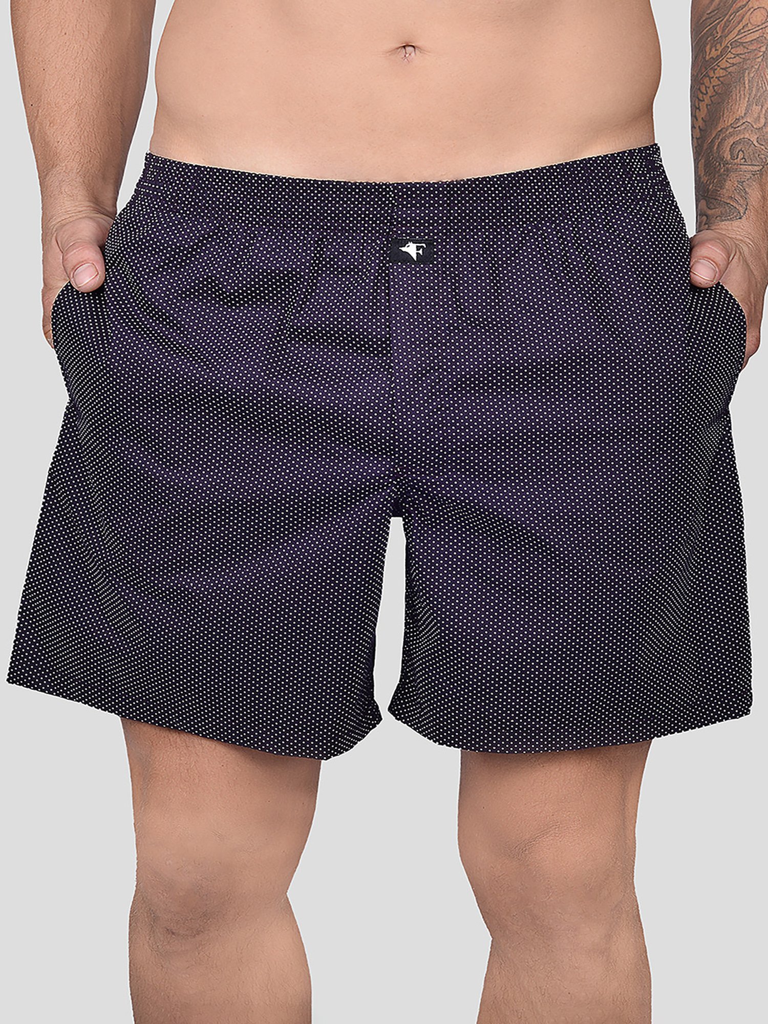 Frenchie Black Relaxed Fit Printed Boxers
