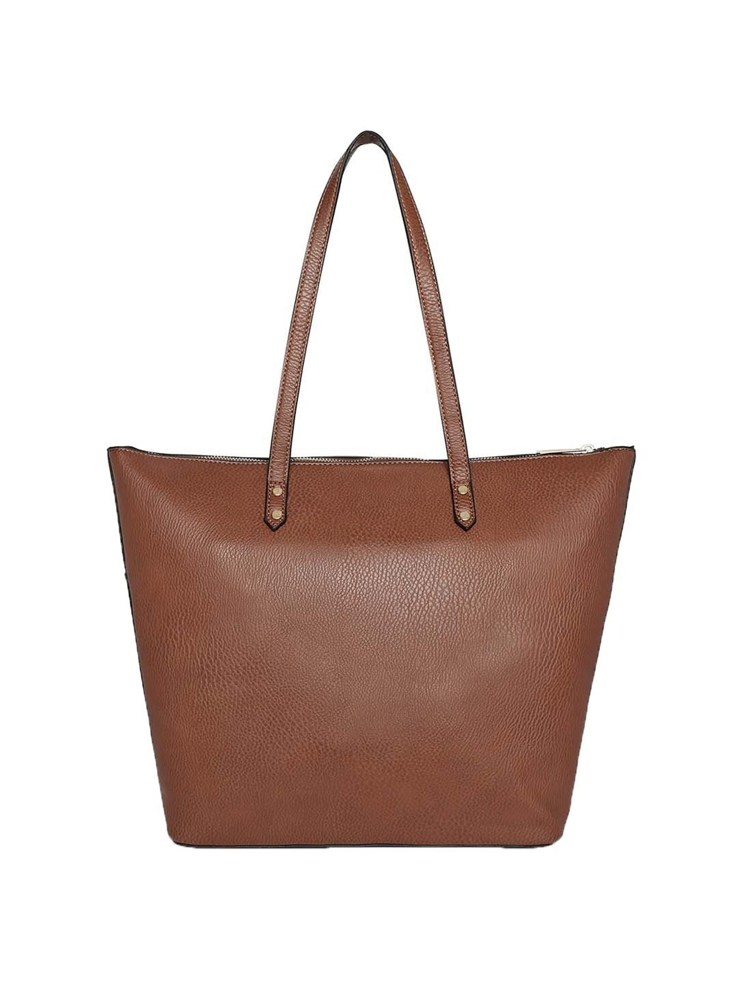 Accessorize London Women's Faux Leather Tan Pocket Molly Tote bag