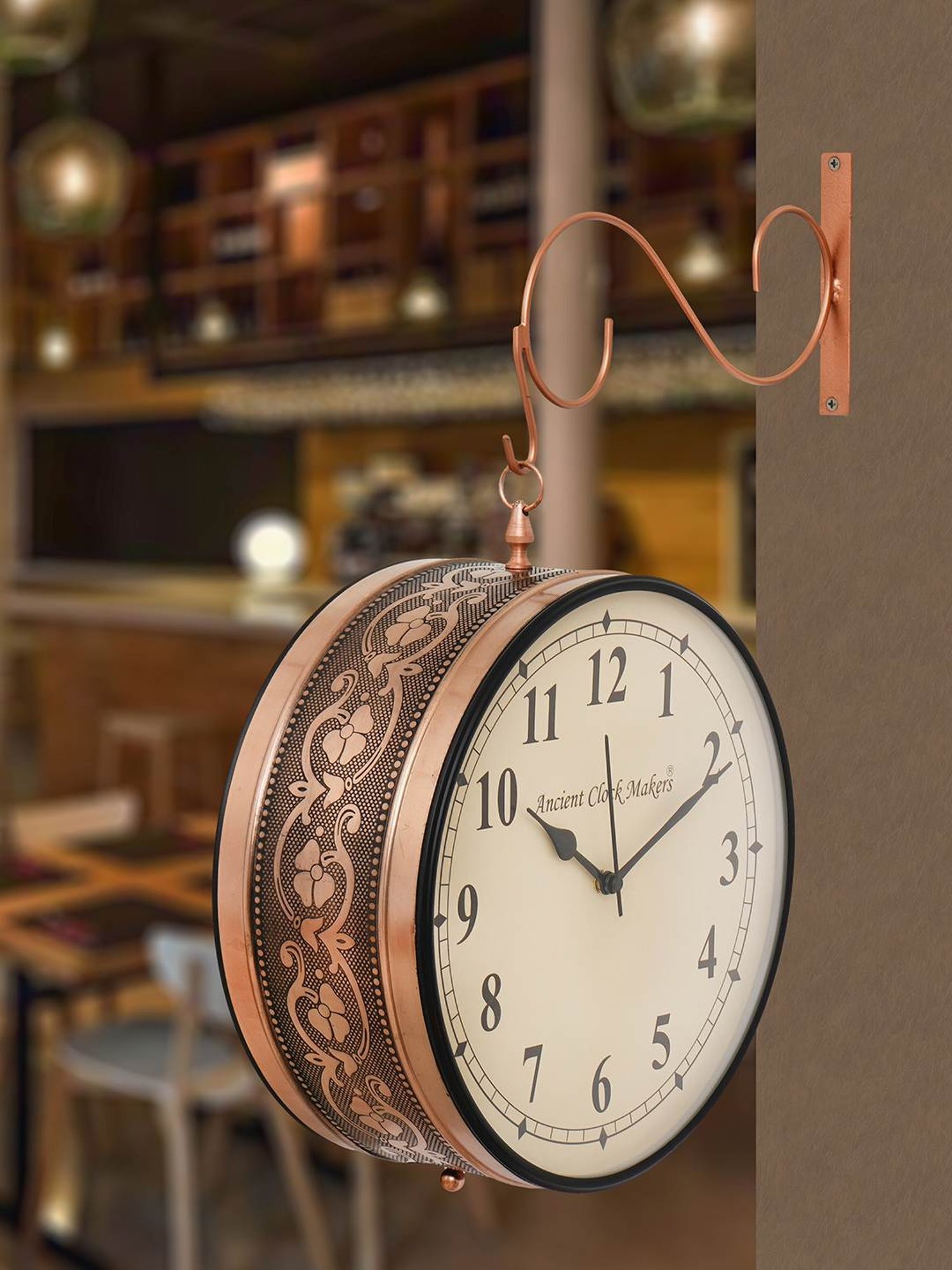 CHRONIKLE Copper Rose Gold Iron Wall Clock