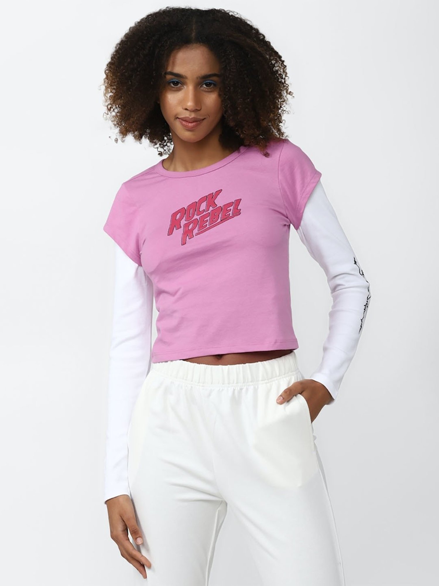 Forever 21 Pink Graphic Print T-Shirt