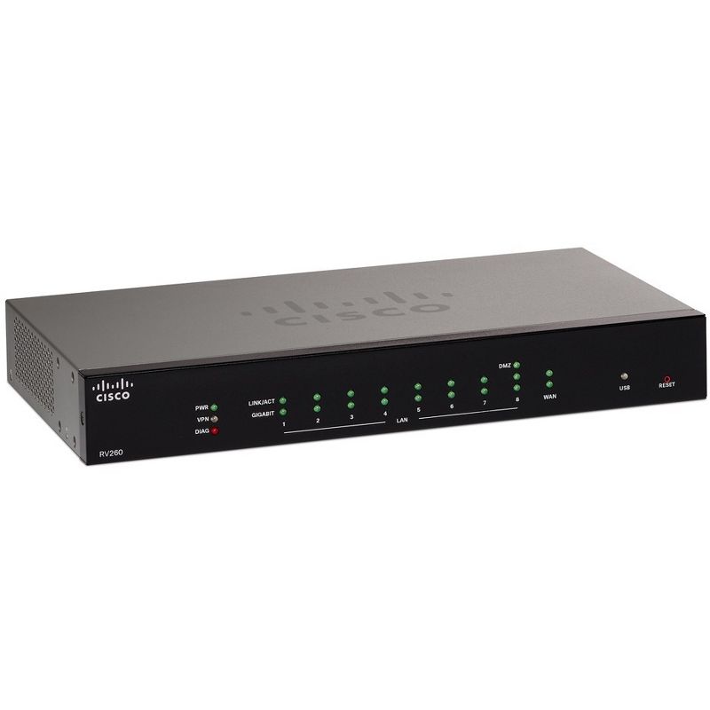 Cisco RV260 VPN Router - 9 Ports - Management Port - 1 Slots - Gigabit Ethernet