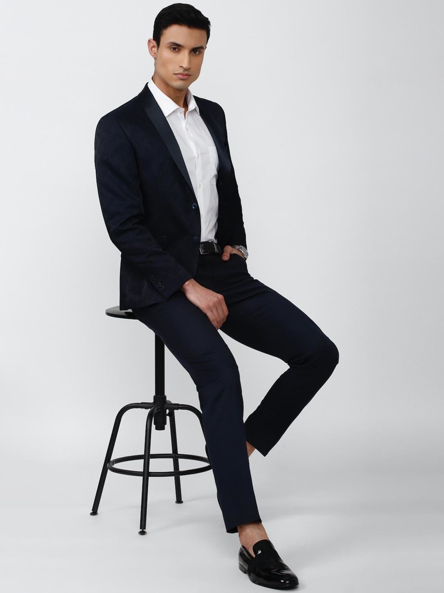 Louis Philippe Light Blue Regular Fit Blazer