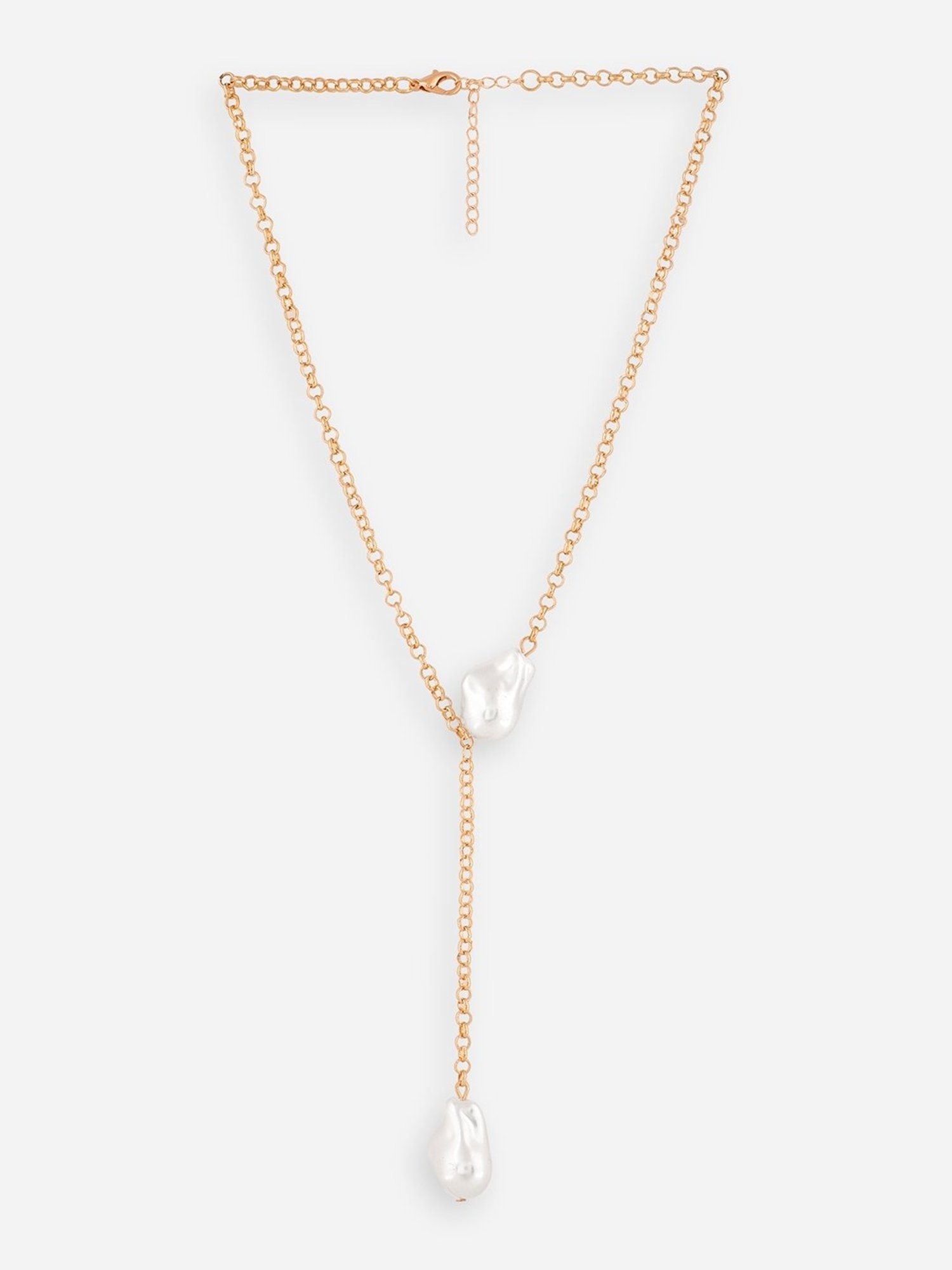 ToniQ Baroque Pearl Gold-Plated Charm Necklace for Women