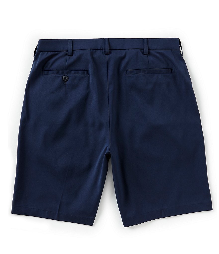Roundtree & Yorke Big and Tall Performance 9#double; and 11#double; Inseam Flat Front Herringbone Print Shorts