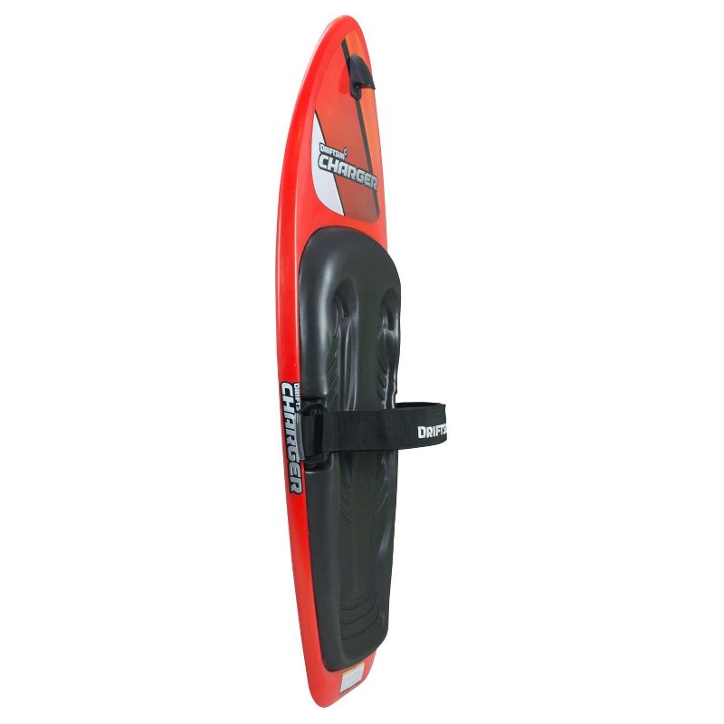 Driftsun DS-KB-CH Water Sports Charger Kneeboard for Boating with Hook, Knee board for Lake or Beach, 54 x 20 Inches Rounded &ldquo;V&rdquo; Shape Hull, Red