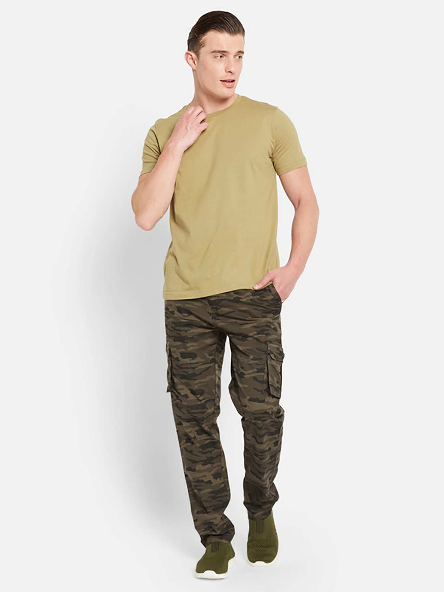 Basics Green Jogger Track Pant