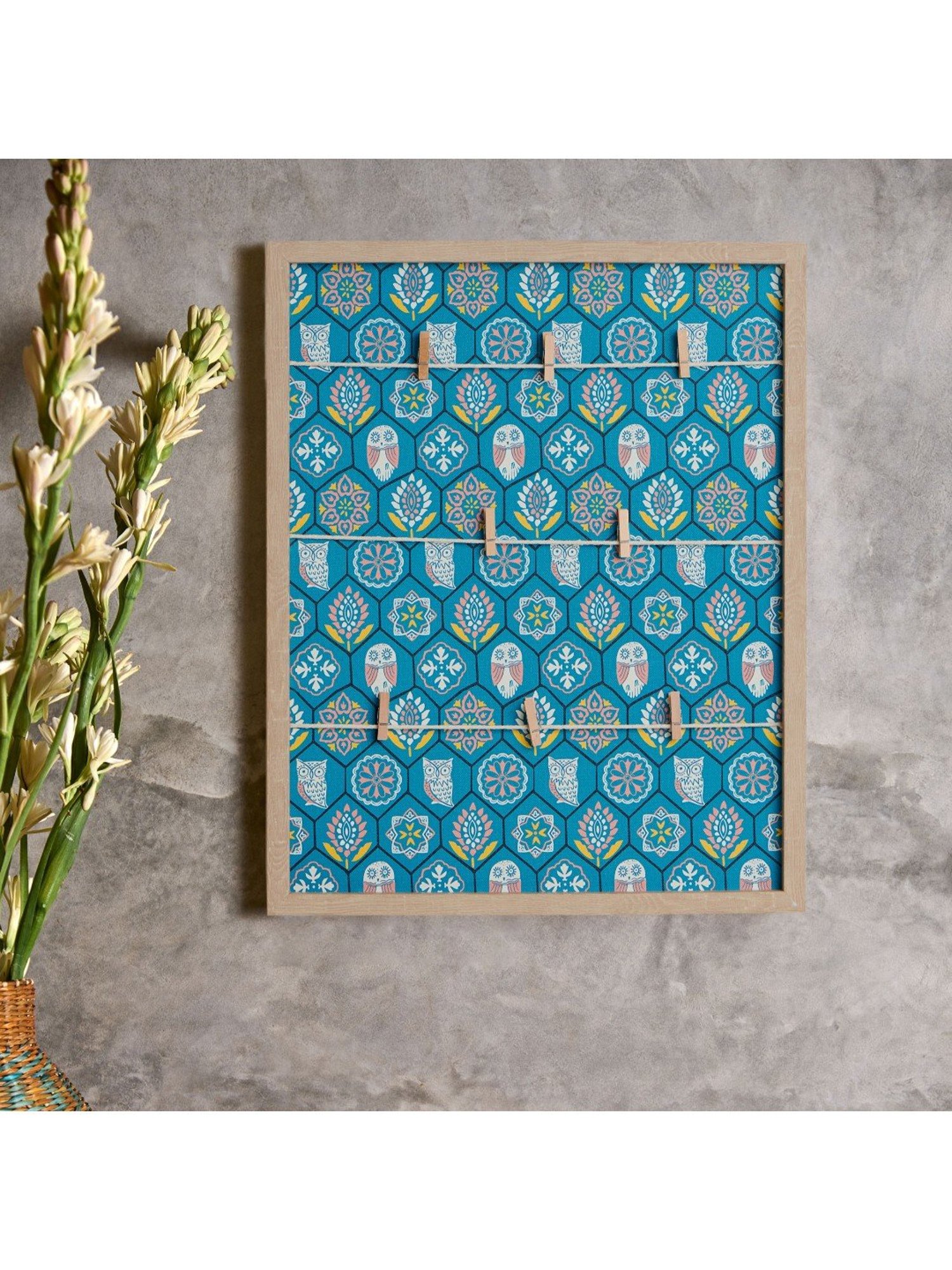 Chumbak Blue Plastic Majestic Owl Memo Board Wall Art