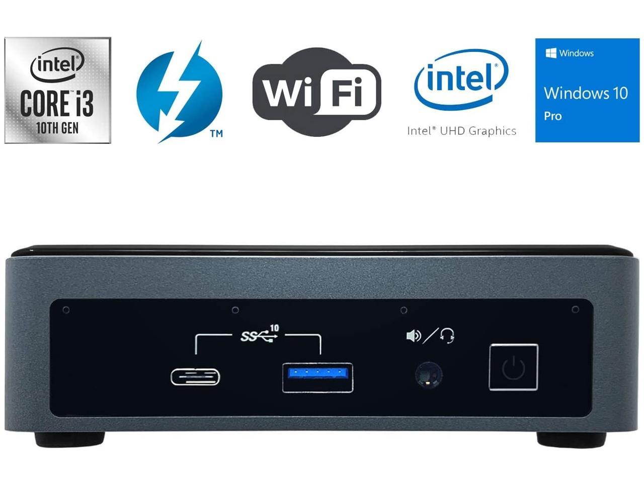 Intel NUC10i3FNK Mini PC,10th Gen Intel Core i3-10110U, DDR4 RAM, SSD,Wifi,Bluetooth 5.0,USB,HDMI,Dual Monitor Capable,Windows 10 Pro