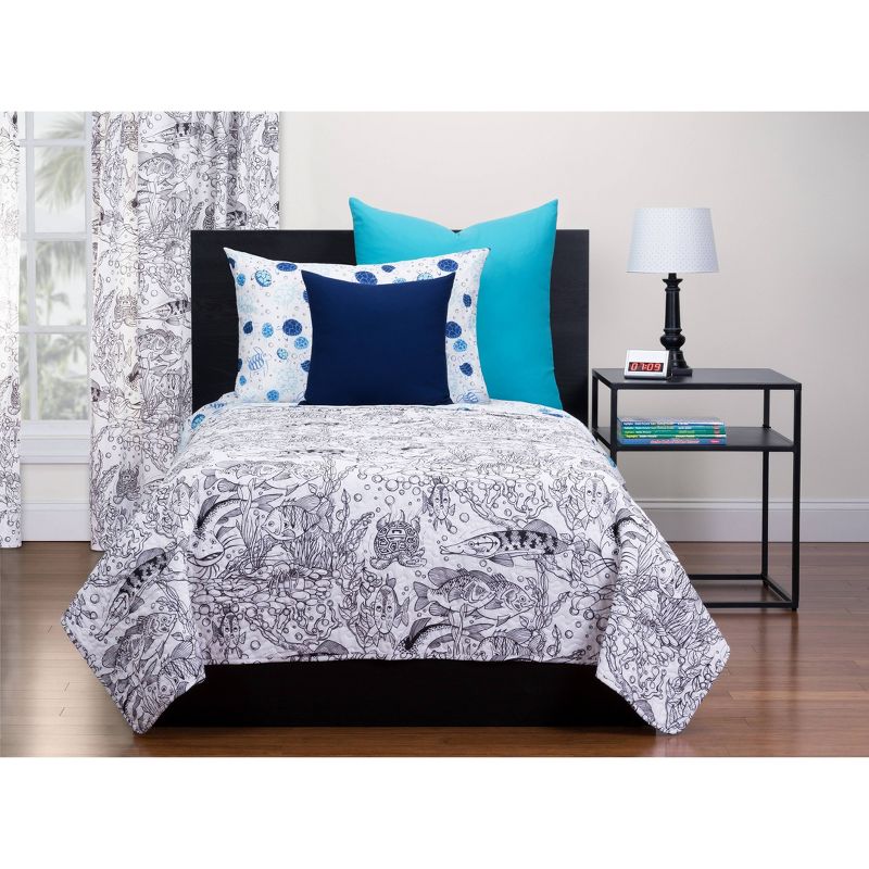 Full/Queen Under The Sea Hidden Pictures Puzzle Quilt - Highlights