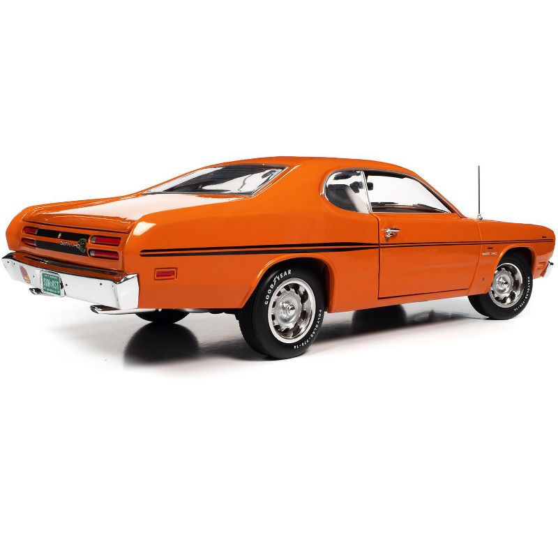 1970 Plymouth Duster 340 Two-Door Coupe EK2 Vitamin C Orange w/Black Stripes "Class of 1970" 1/18 Diecast Model Car by Autoworld