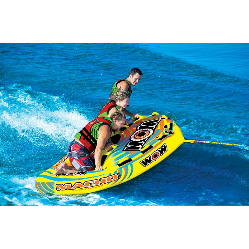 Wow 16-1030 Macho Combo Inflatable 3 Person Multiple Riding Positions Lake Ocean Towable Water Tube