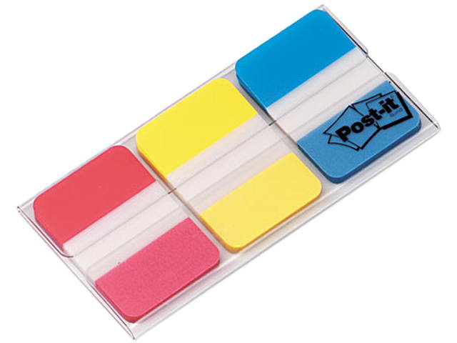 Post-it 686-RYB Durable File Tabs, 1 x 1 1/2, Assorted Standard Colors, 66/Pack