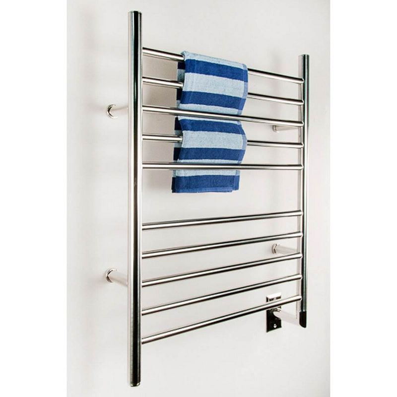 Amba Radiant Hardwired Straight 10 Bar Electric Bathroom Towel Warmer, Polished