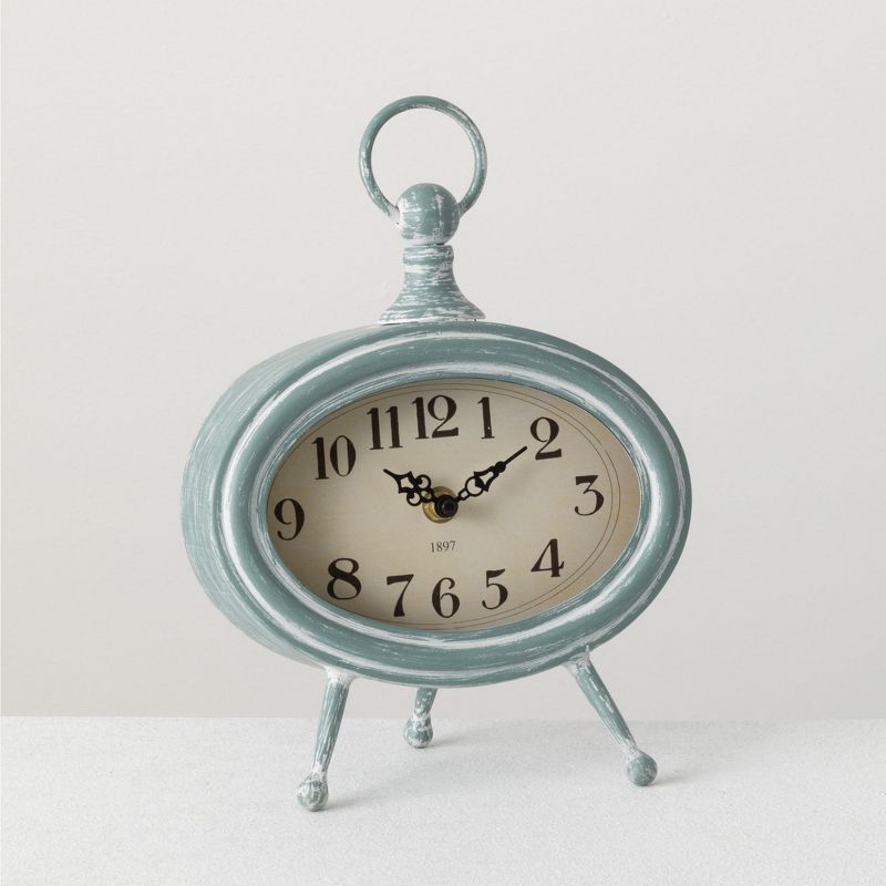 Sullivans Desk Clock 10.5"H Blue