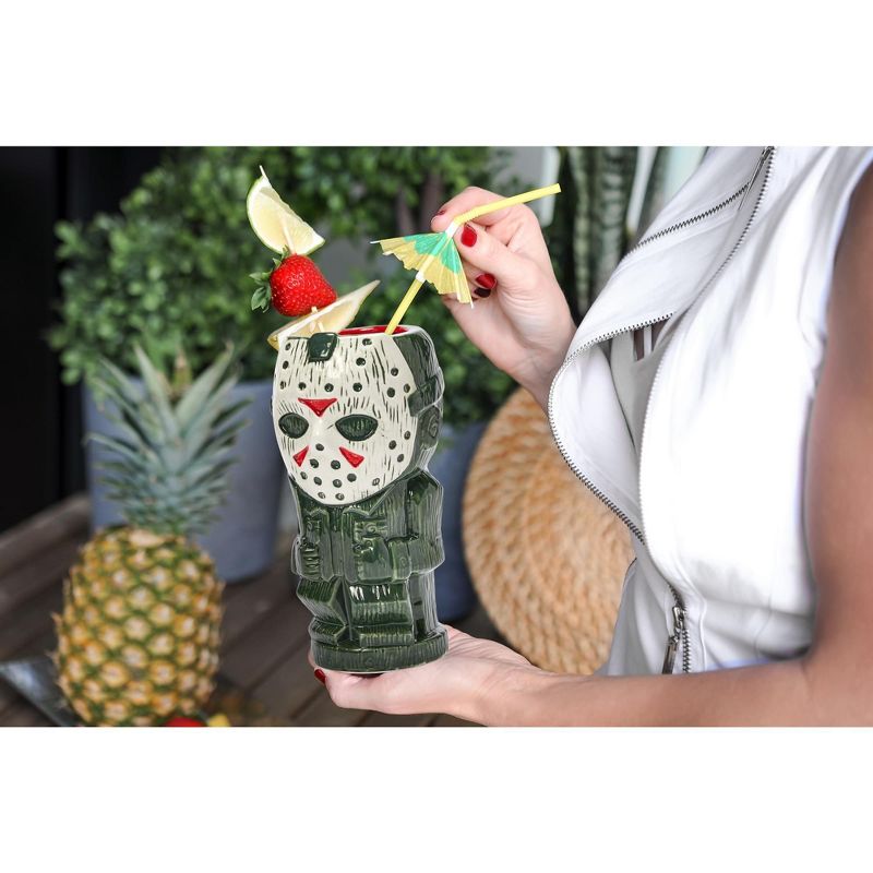 Beeline Creative Geeki Tikis Friday The 13th Jason Voorhees | Ceramic Tiki Mug | Holds 26 Ounces